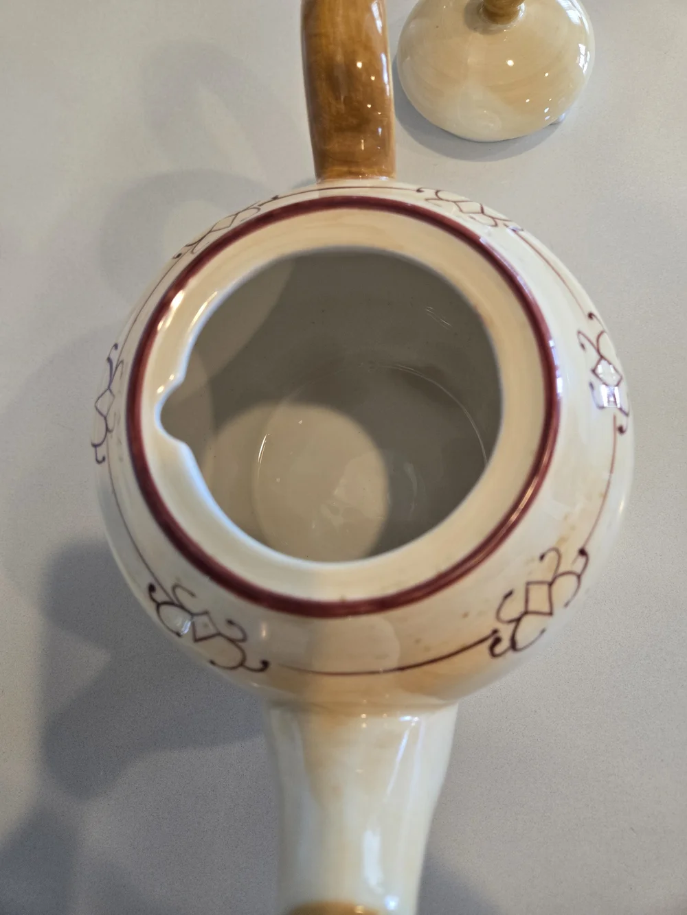 Crate&Barrel Cream Winter Fruits Teapot